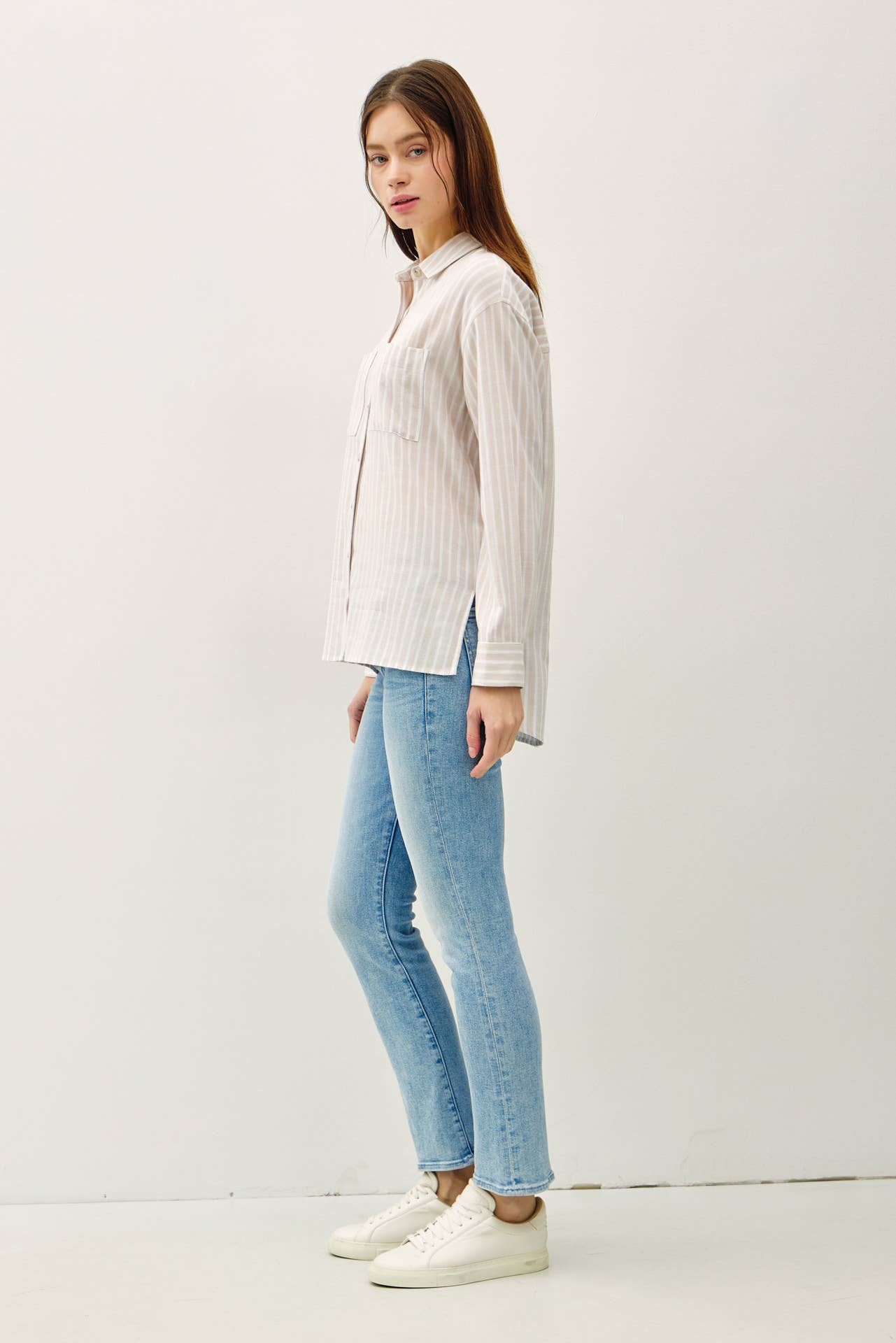 Stripe Natural Buttondown
