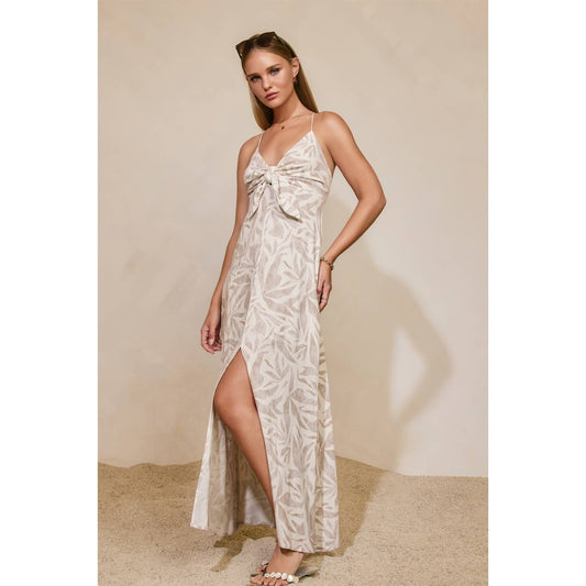 Driftwood Dreams Knot Front Maxi Dress