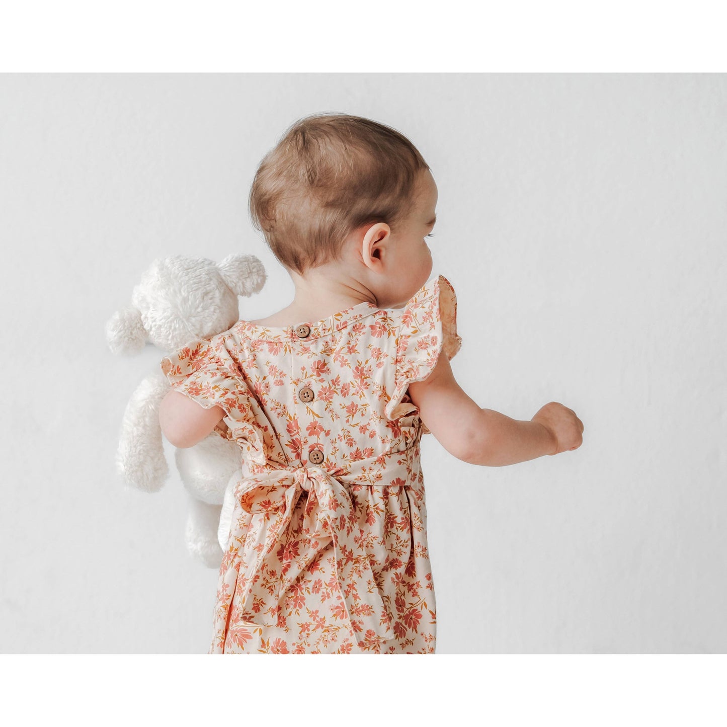 Flutter Long Romper- Blush Floral