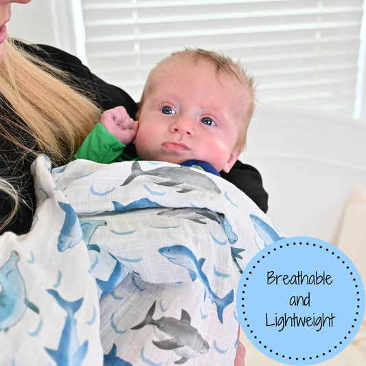 Jawsome Shark Ocean Theme Baby Swaddle Blanket
