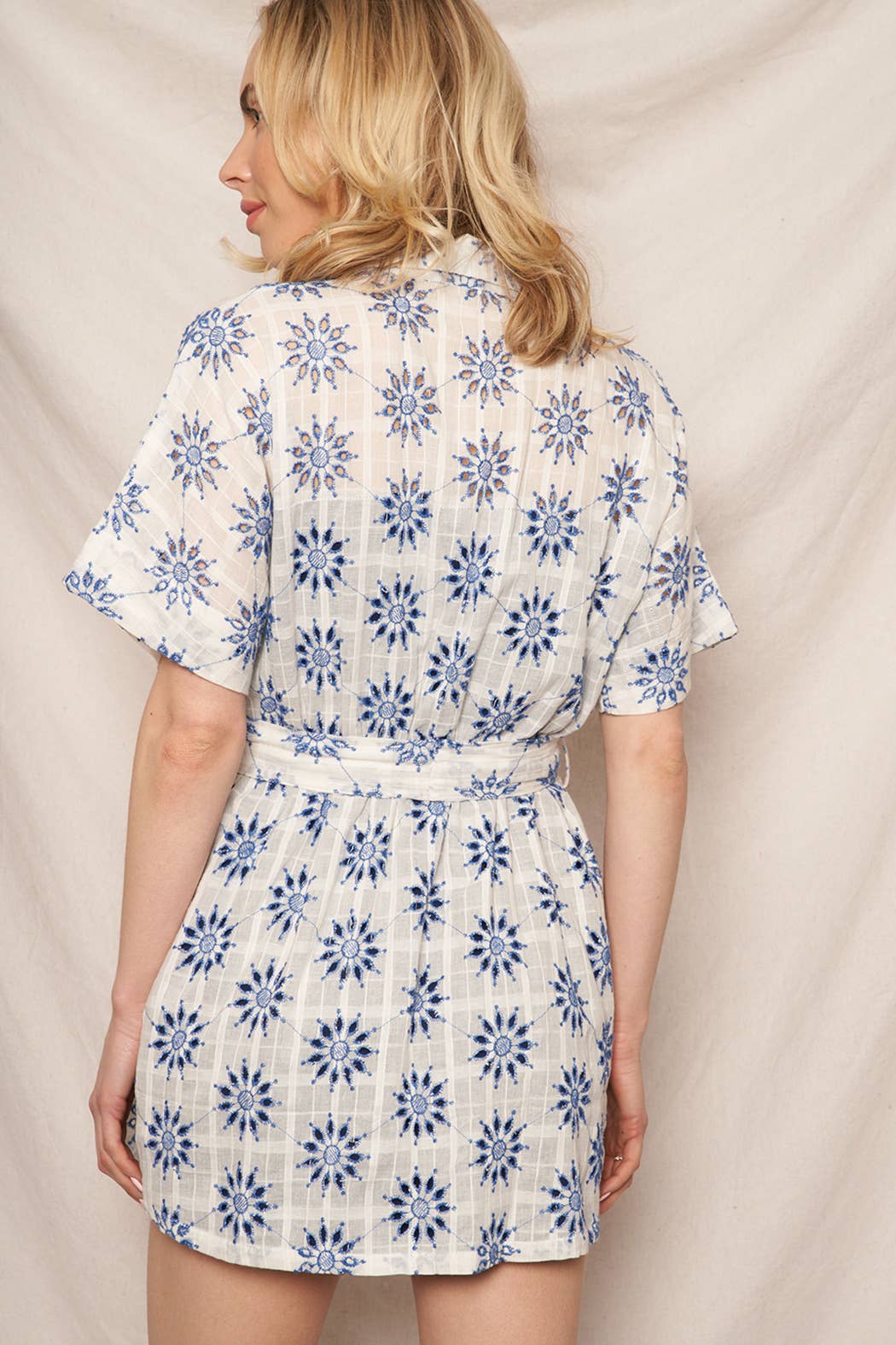 Meadow Eyelet Mini Dress