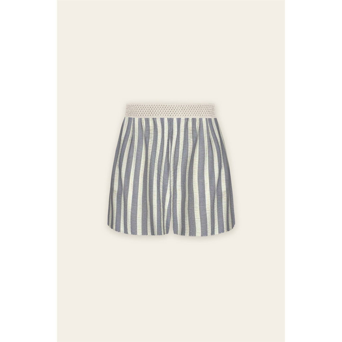Saltwater Stripe Decorative Knit Waist Shorts