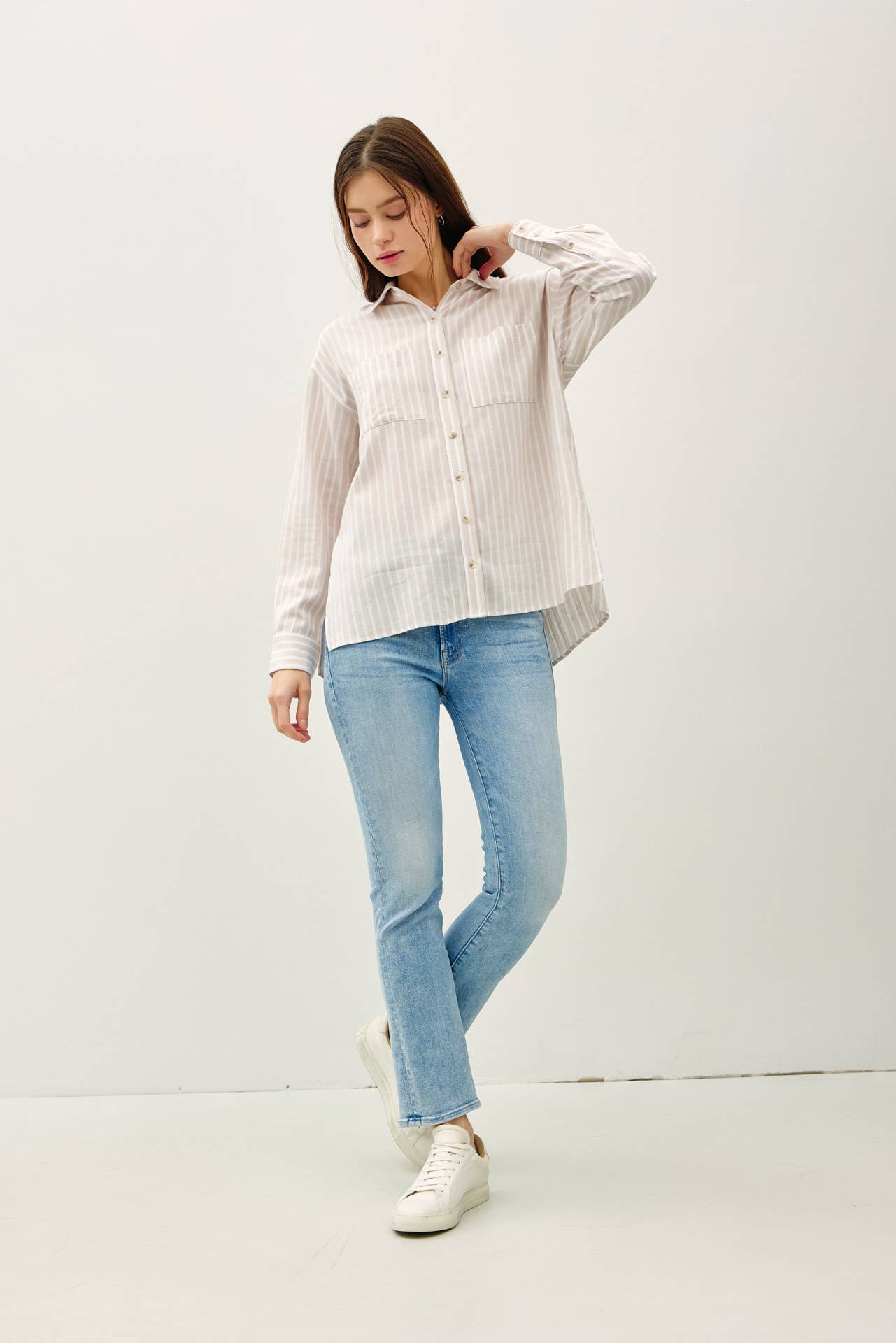 Stripe Natural Buttondown