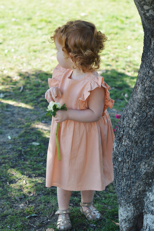 Peach Ruffle Dress