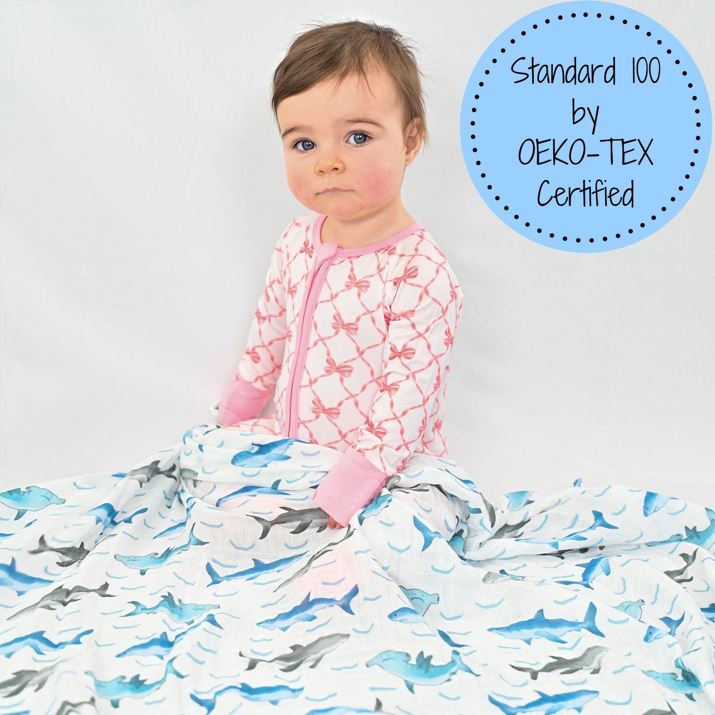 Jawsome Shark Ocean Theme Baby Swaddle Blanket