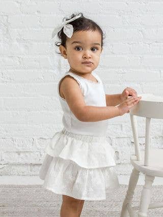 Organic Baby Luna Lace Bodysuit - Coconut