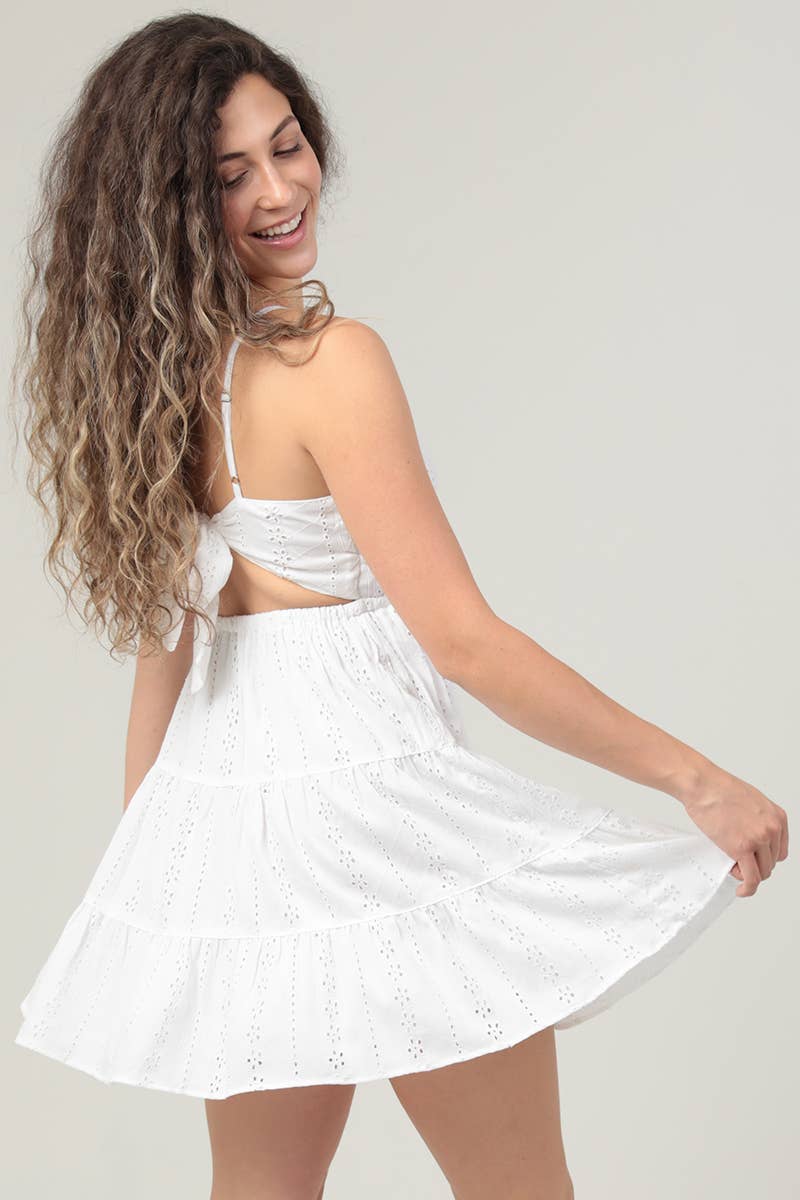 Isla Eyelet Tie-Back Dress