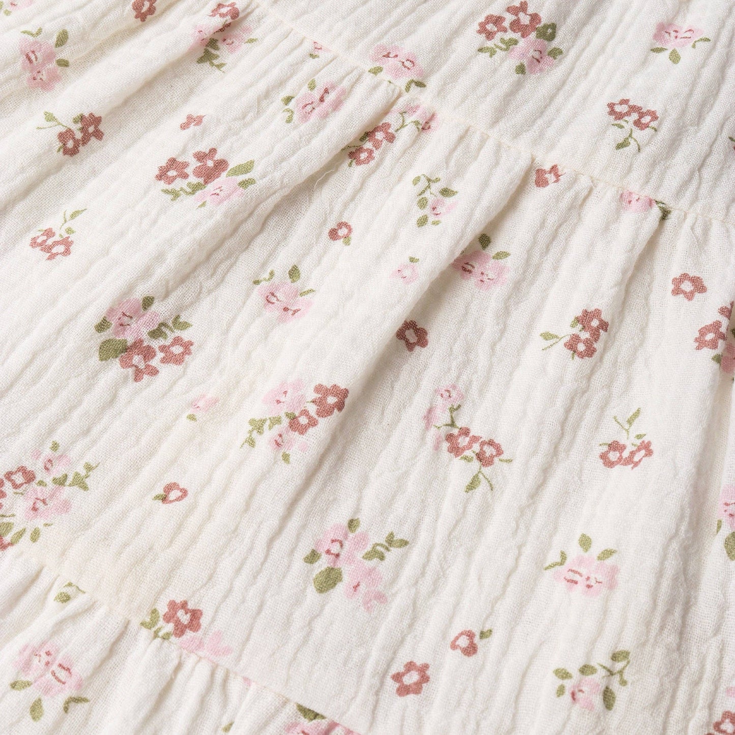 Organic Sleeveless Ruffle Bubble Romper - Blush Floral