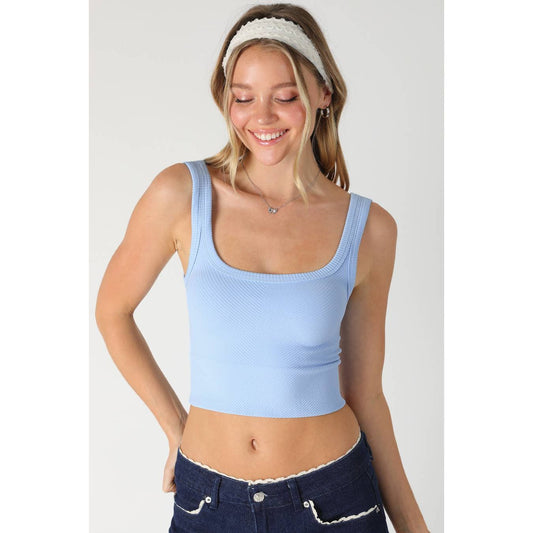 Chevron Ribbed Crop Top