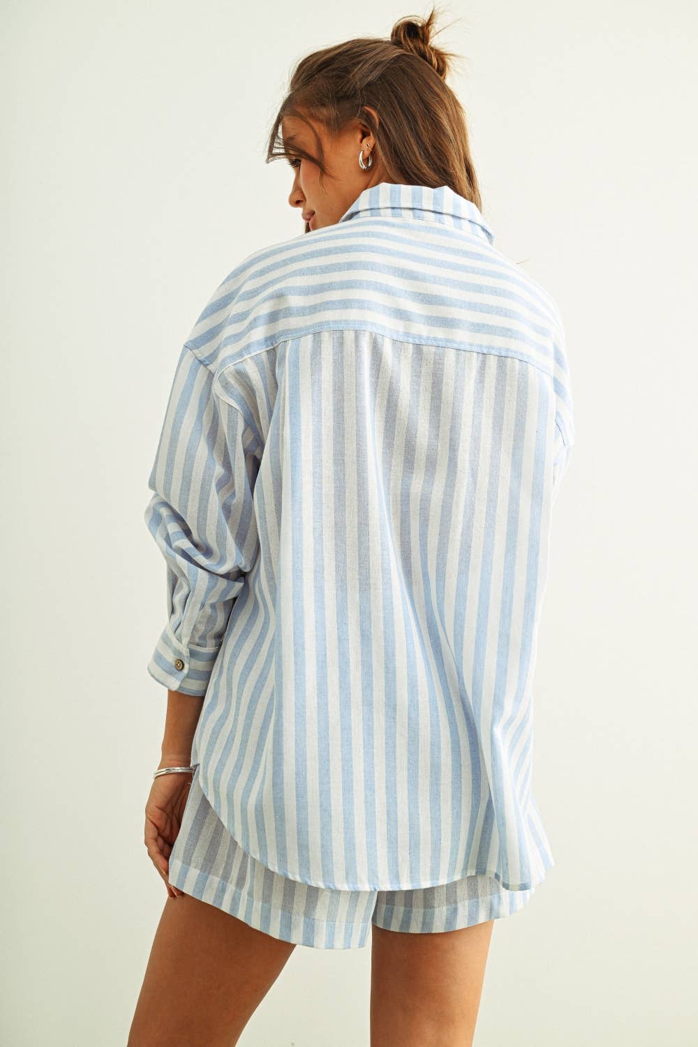 Relaxed Striped Cotton Button-Down Shirt