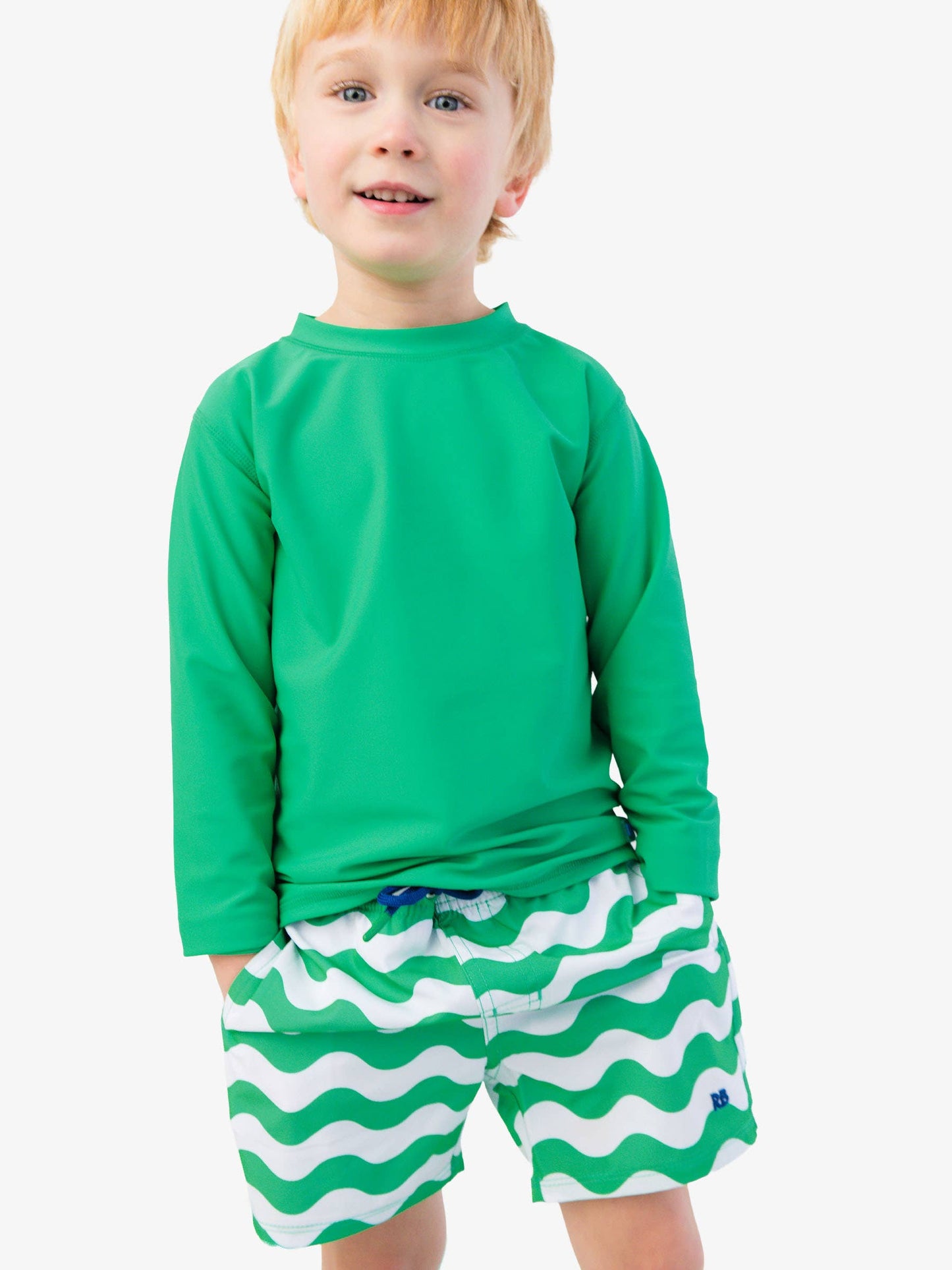 Boys Bright Green Long Sleeve Rash Guard