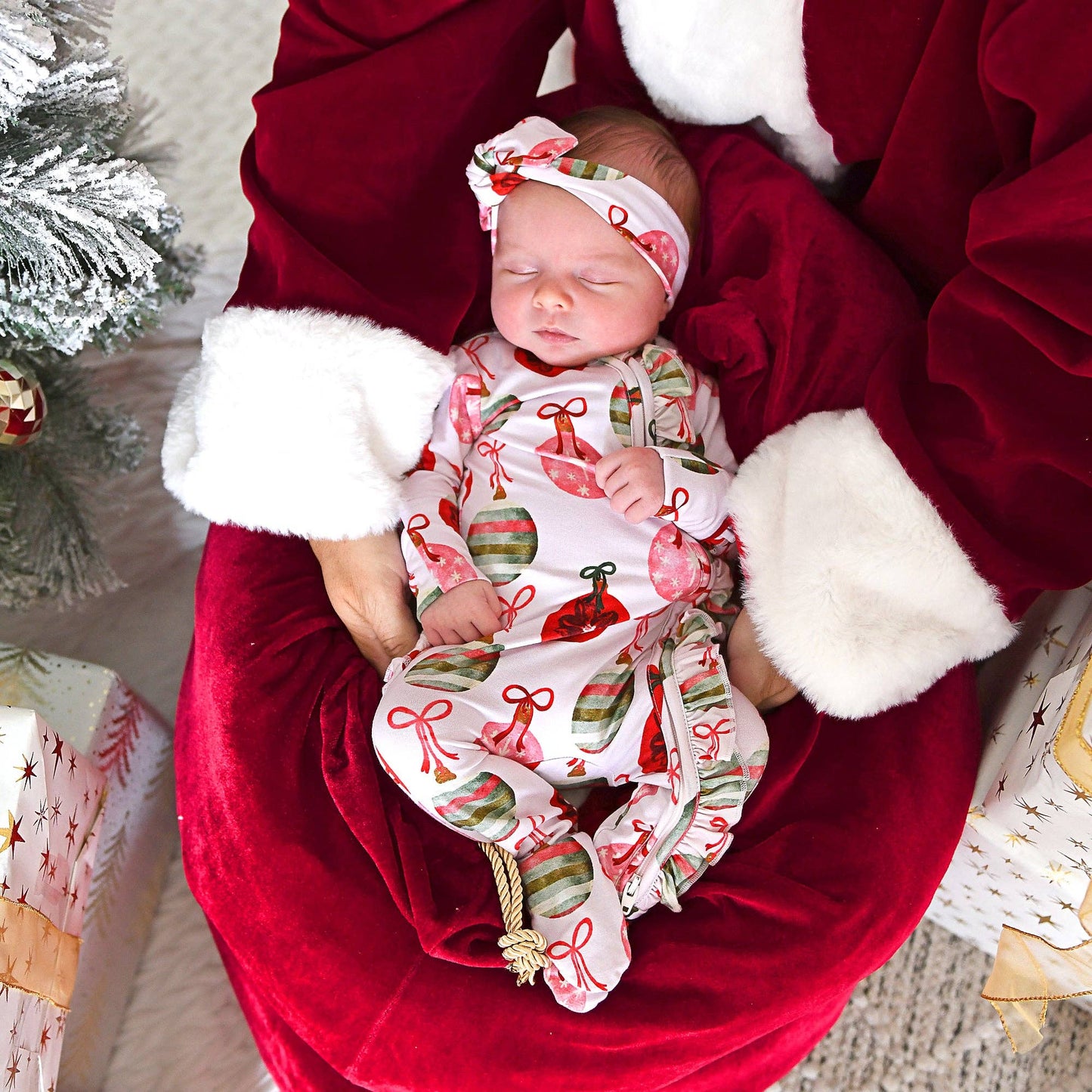 Ornate Ornaments Ruffle Zip