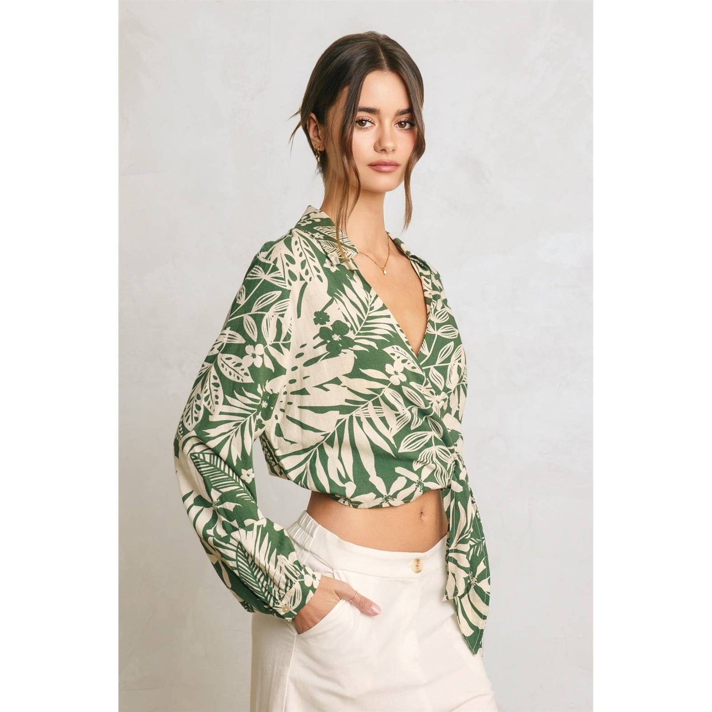 Sweet Summer Wrap Collared Shirt