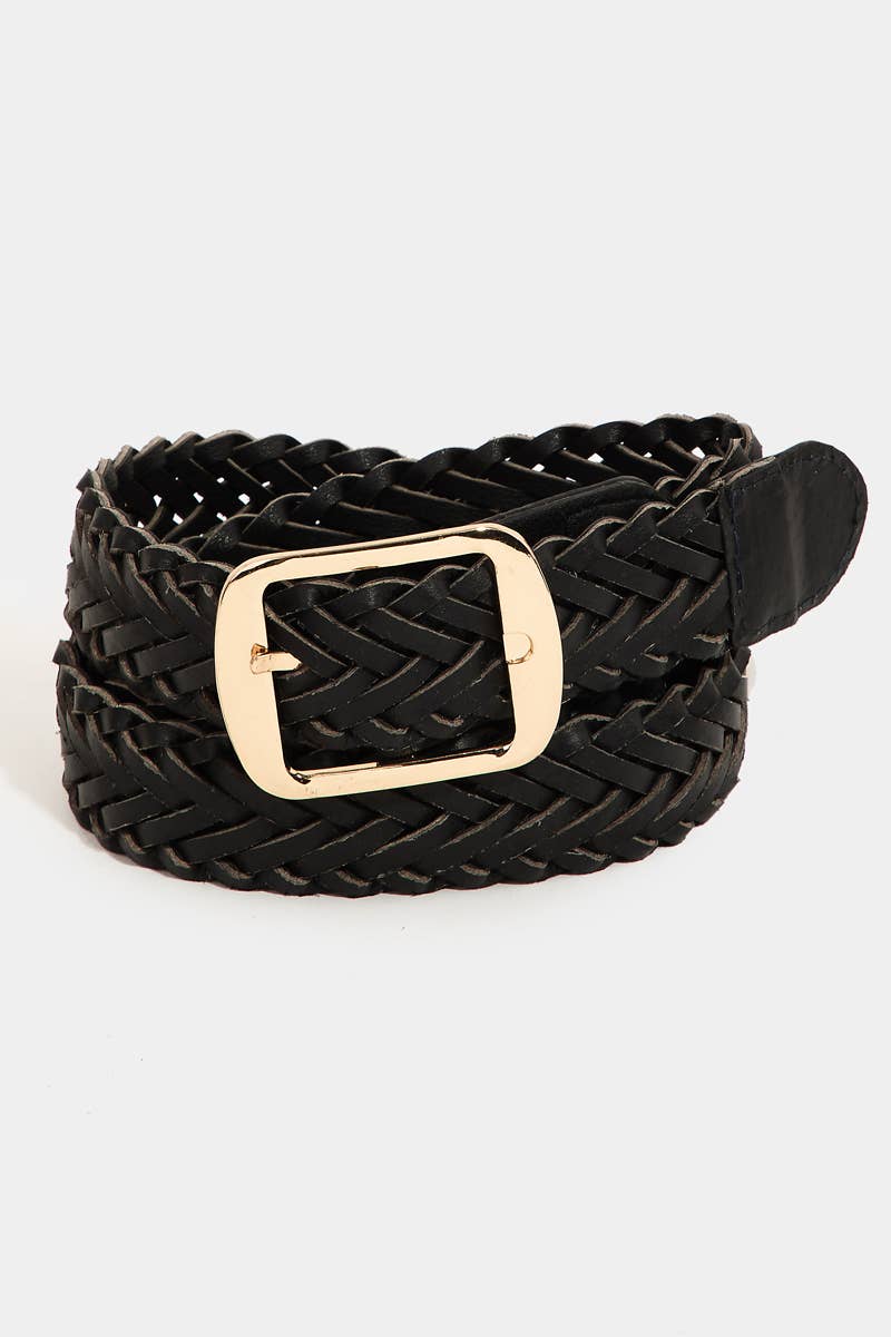Faux Leather Braided Belt