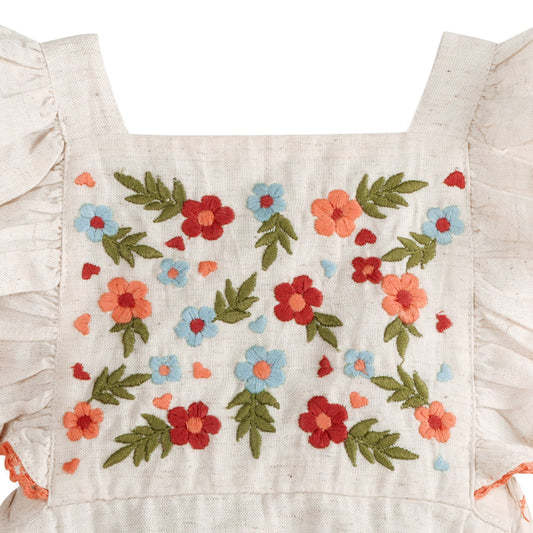 Anya Embroidered Baby Romper + Headband