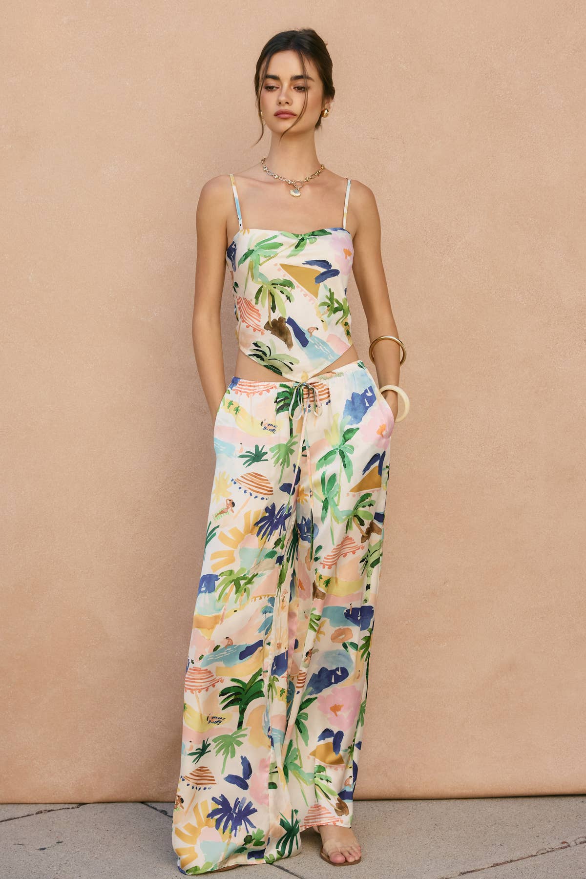 Isla Bonita Dipped Hem Tie Back Top