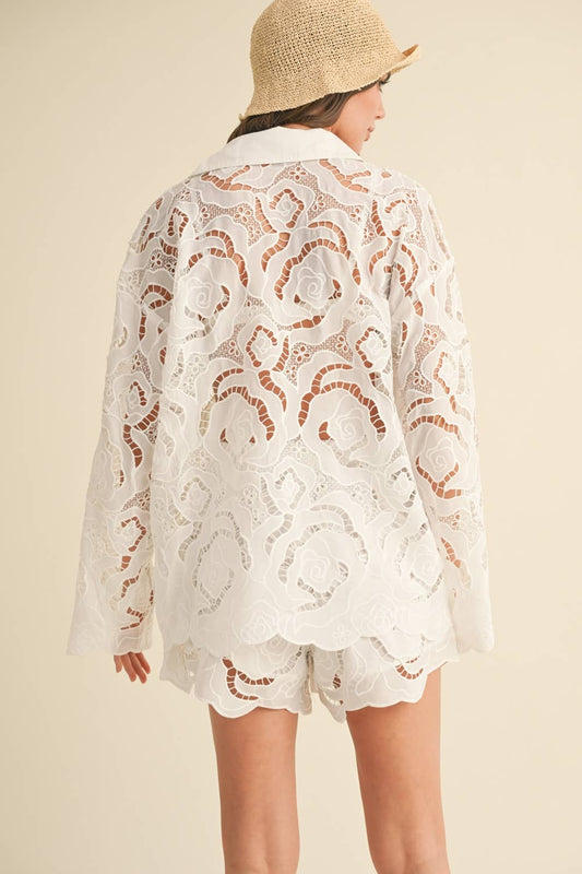 Floral Eyelet Shirt