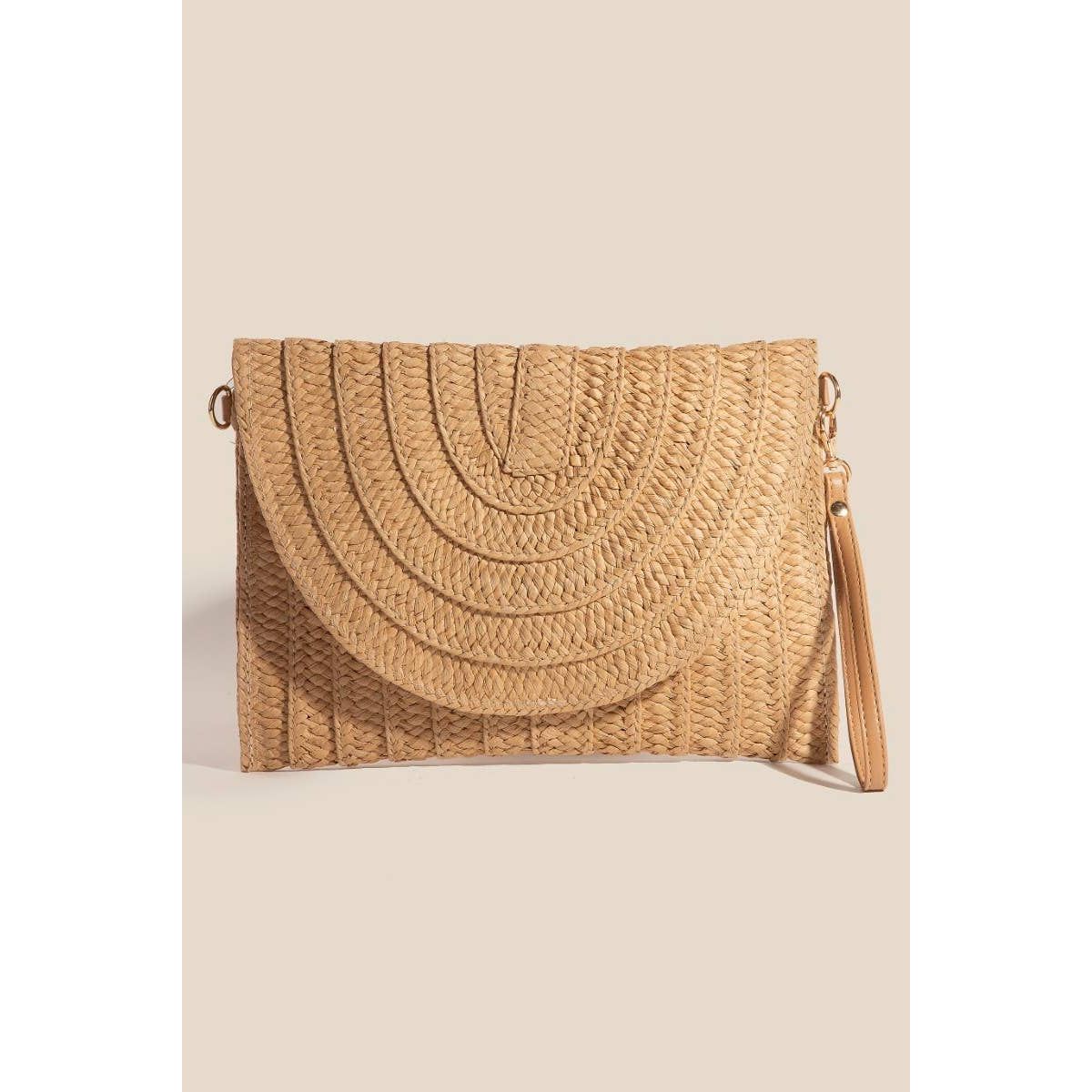 Layered Paper Braided Envelope Clutch Bag
