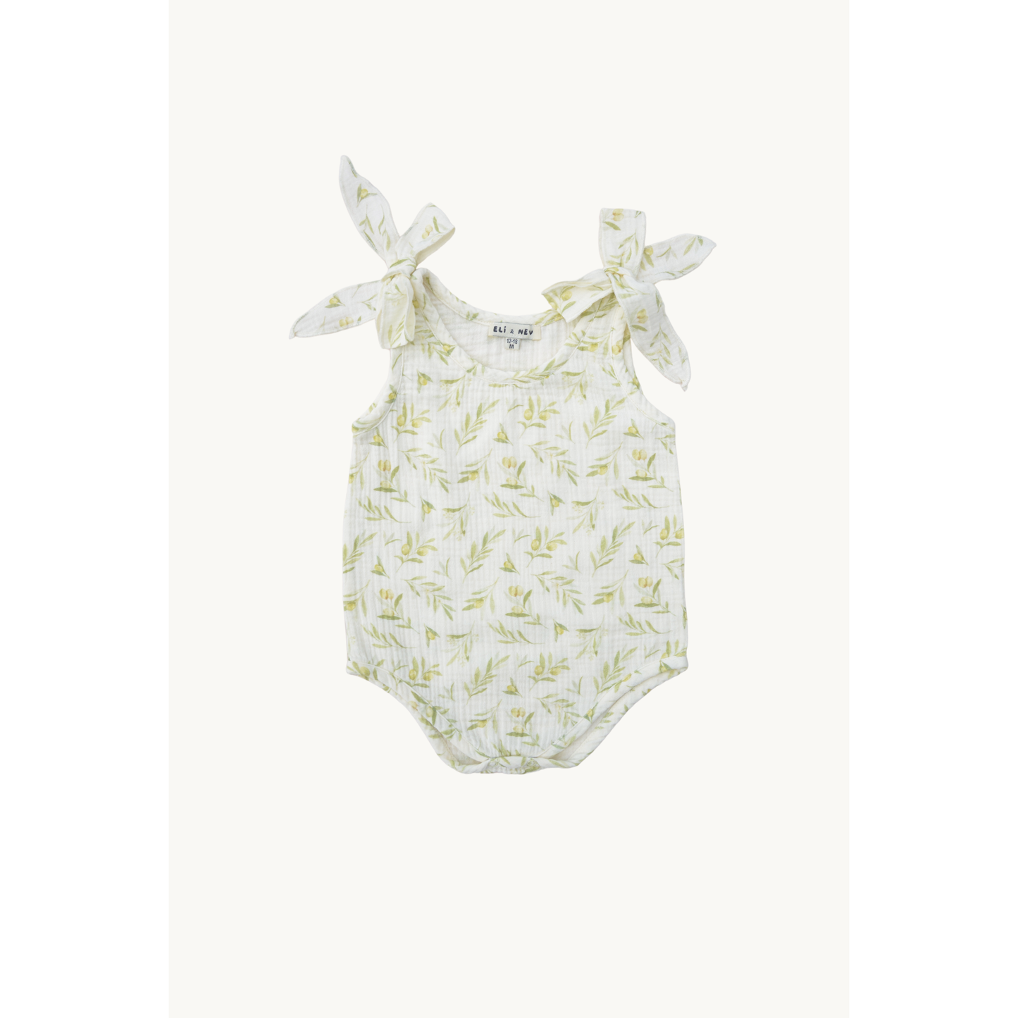 Baby Olives Pattern Muslin Romper 100% Cotton