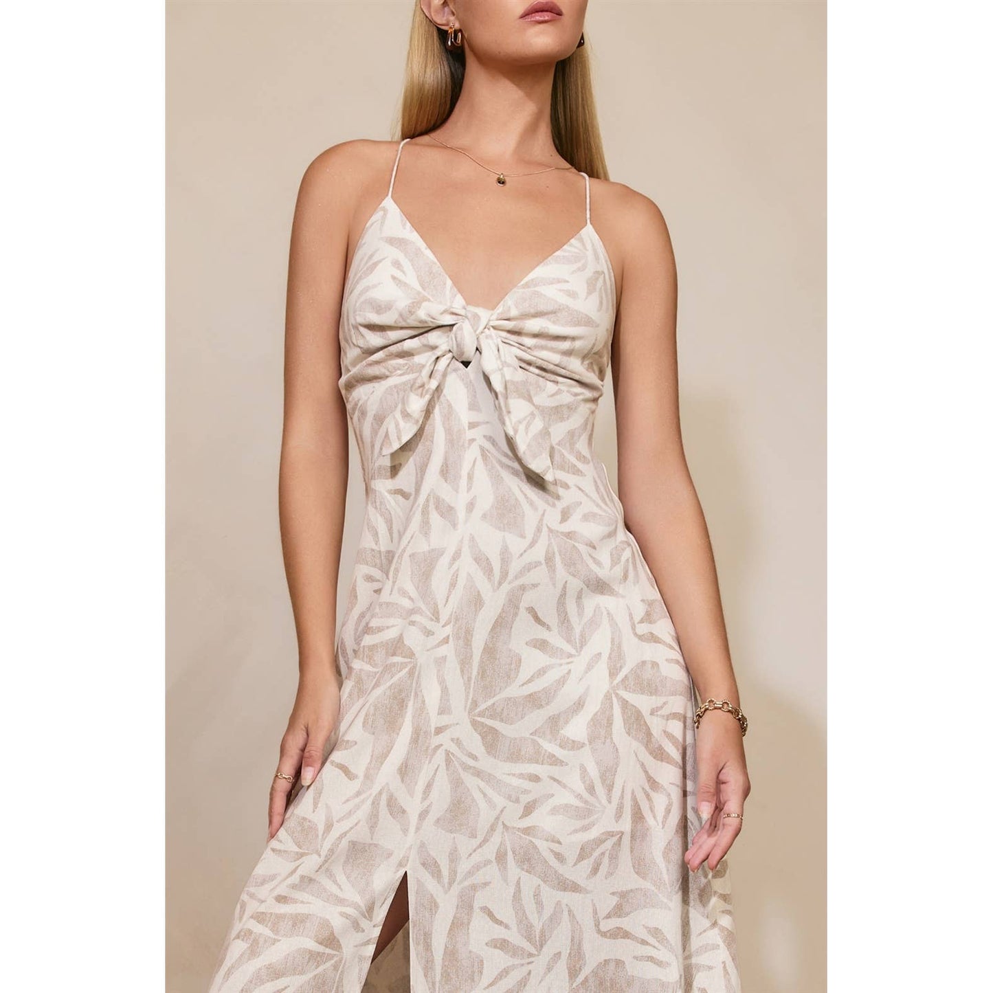 Driftwood Dreams Knot Front Maxi Dress