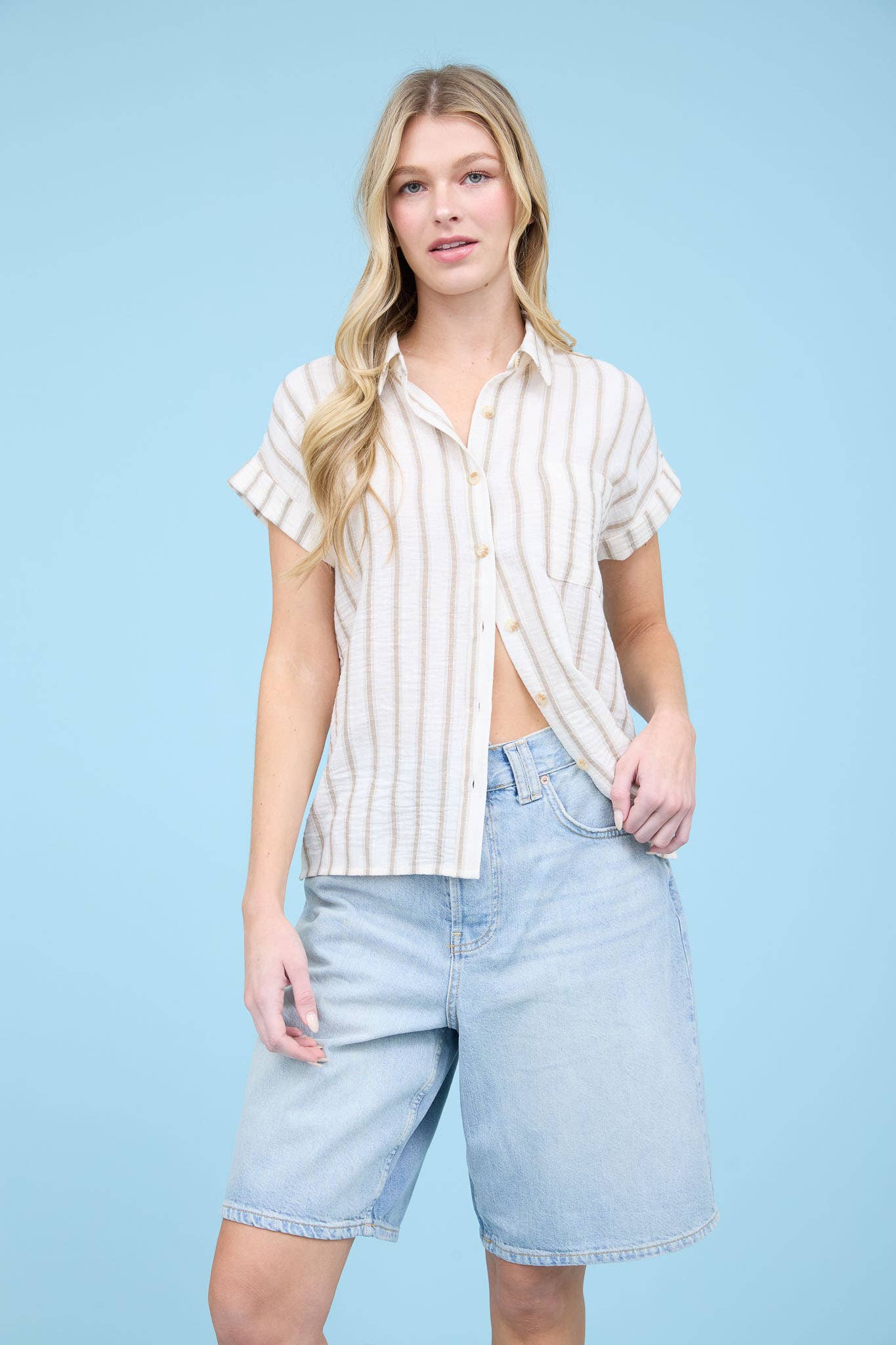 Stripe Collar Shirt