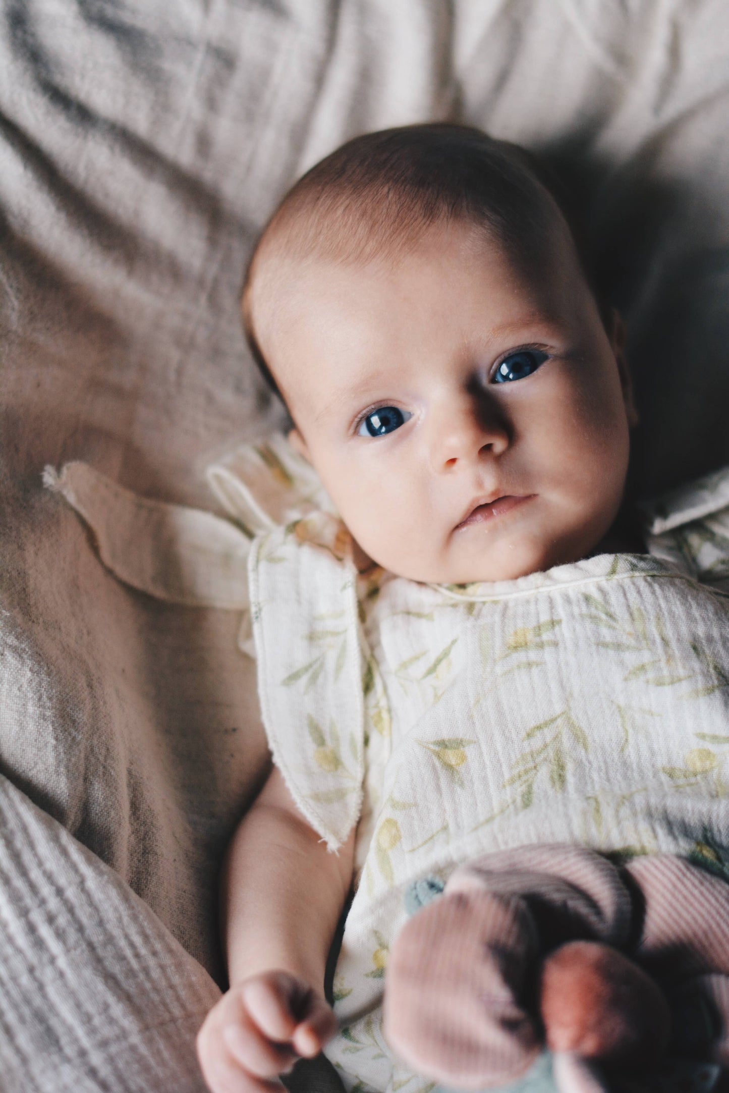 Baby Olives Pattern Muslin Romper 100% Cotton