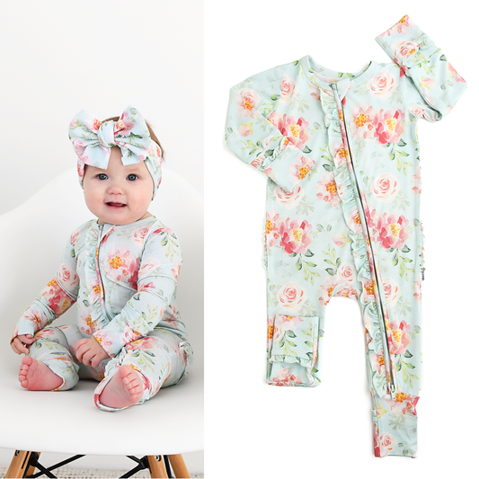 Mae Floral Ruffle Zip