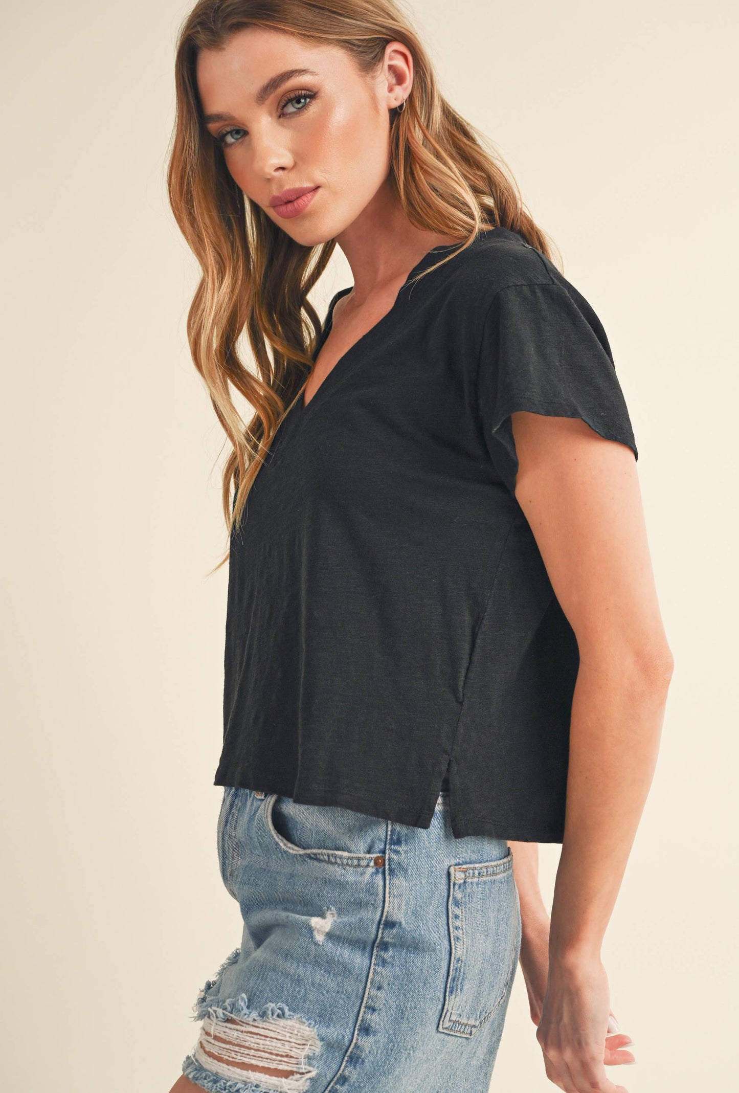 8281DK Til V-Neck Baby Top