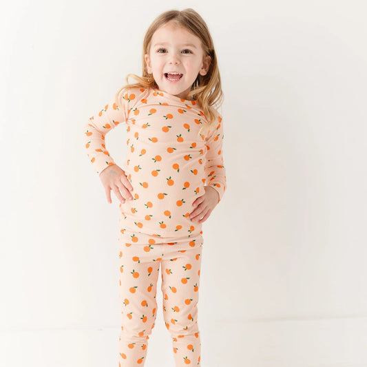 Oranges Ribbed 2-Pc Zip