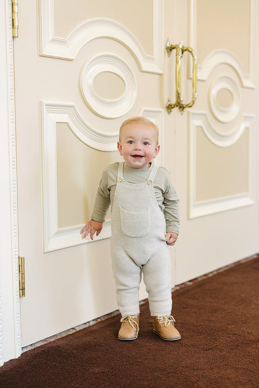 Grey Knit Overalls