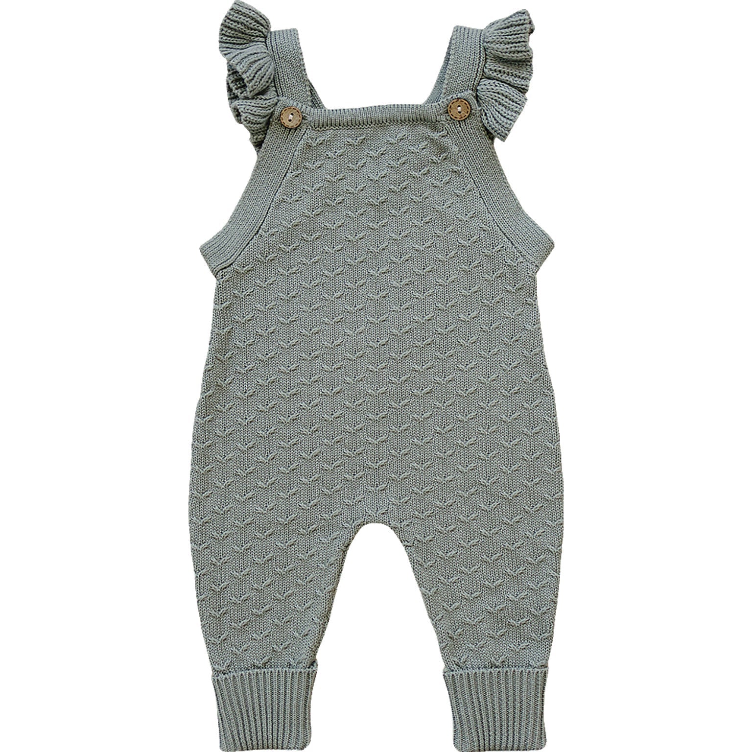 Green Ruffle Knit Overalls – Siesta Baby Company