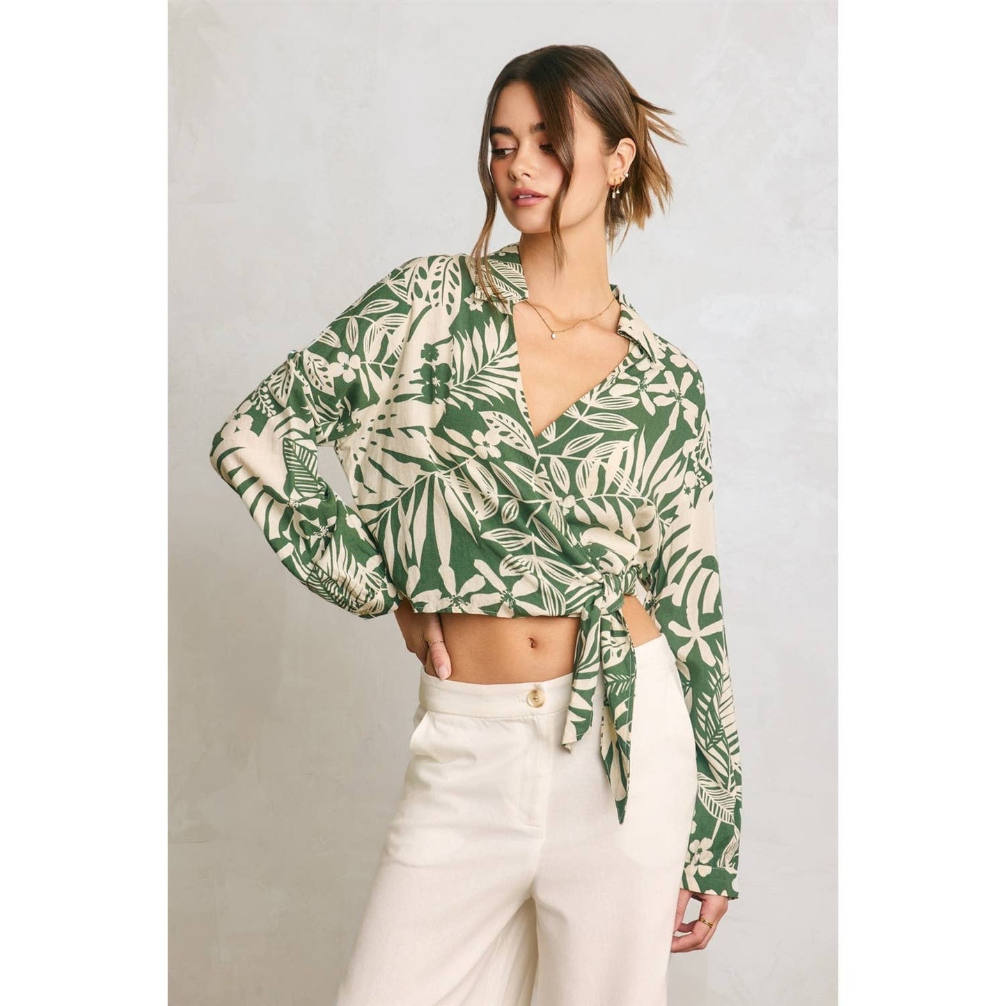 Sweet Summer Wrap Collared Shirt