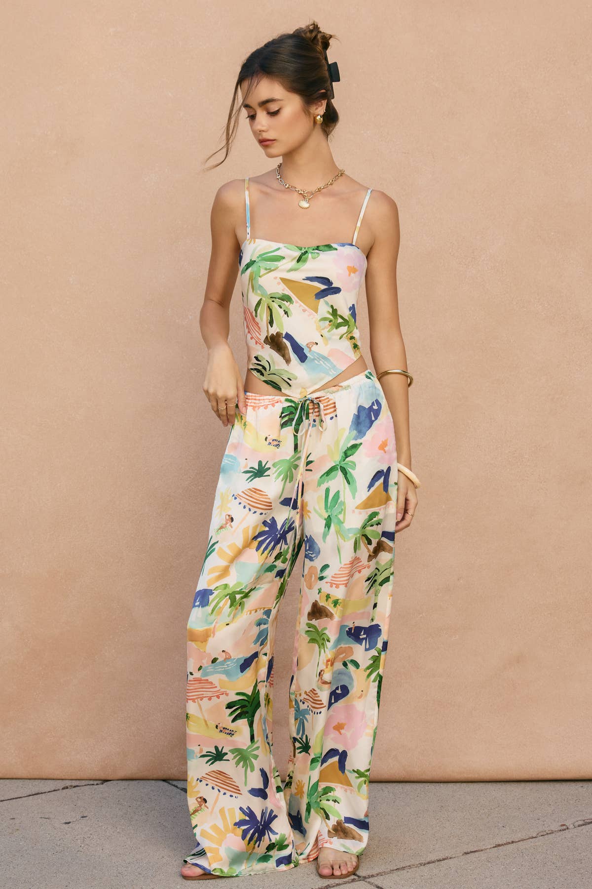 Isla Bonita Dipped Hem Tie Back Top