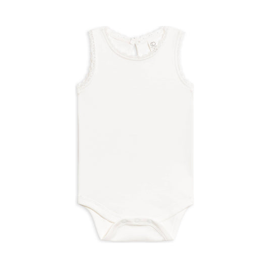Organic Baby Luna Lace Bodysuit - Coconut