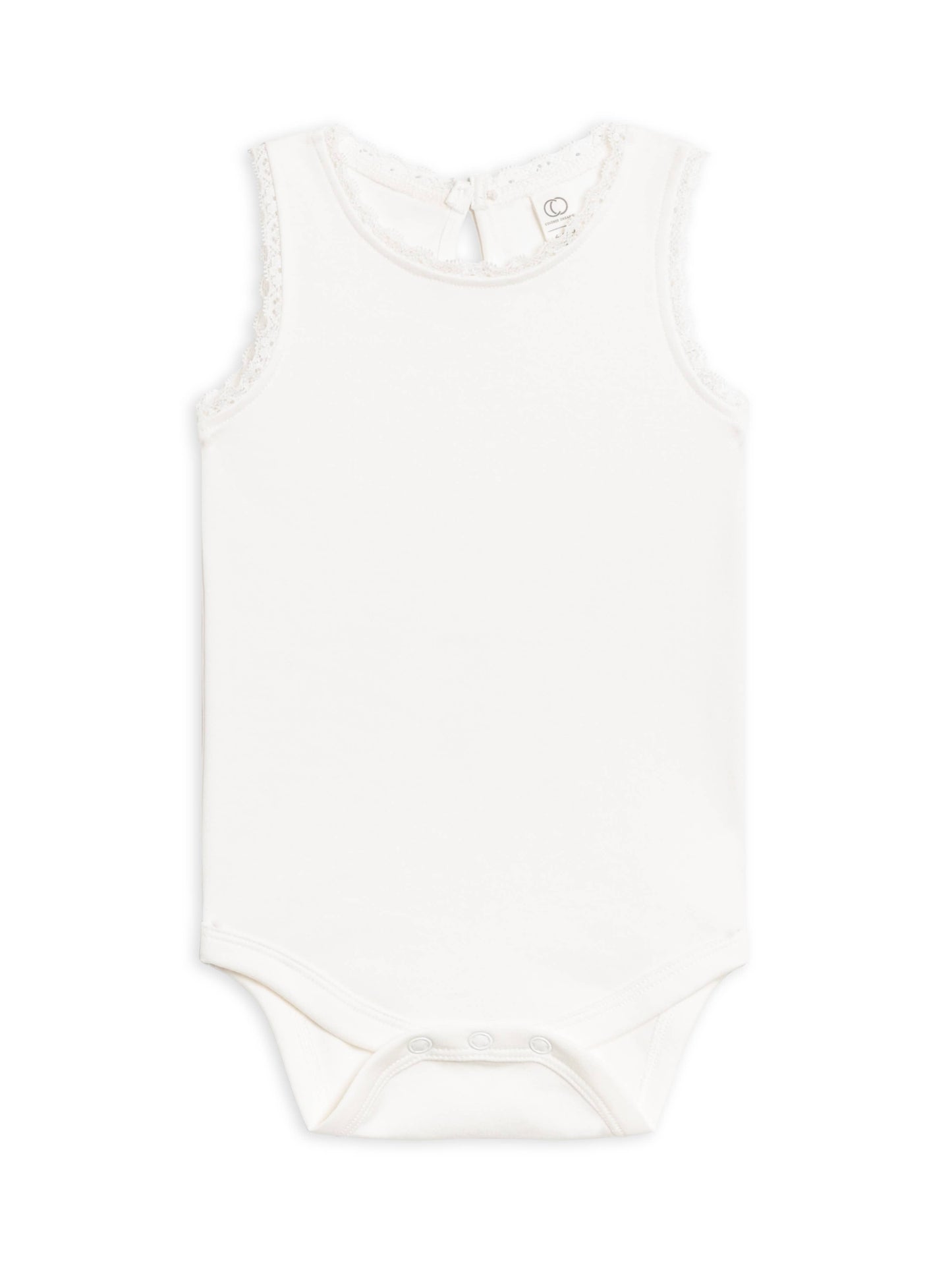 Organic Baby Luna Lace Bodysuit - Coconut