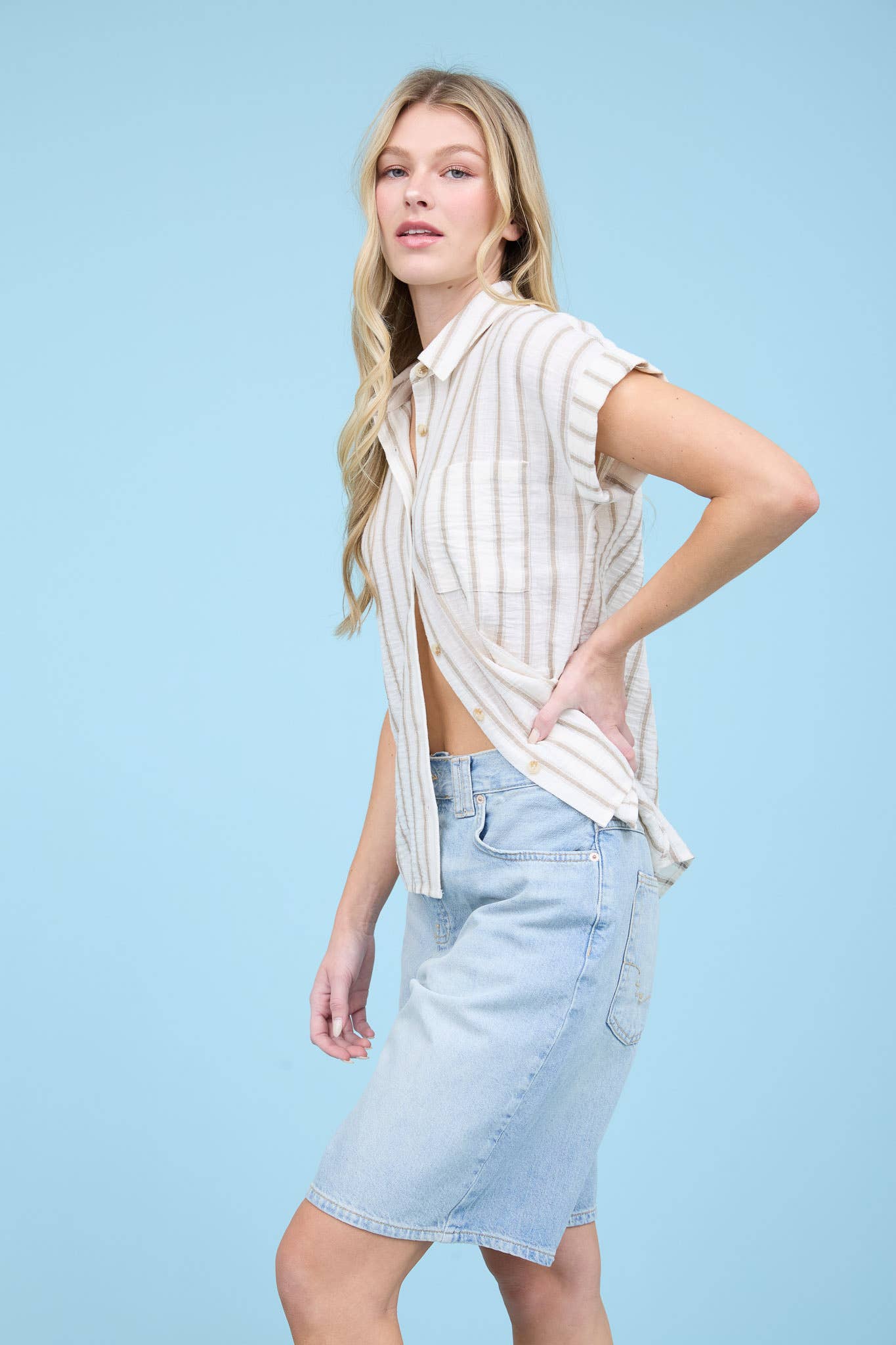 Stripe Collar Shirt