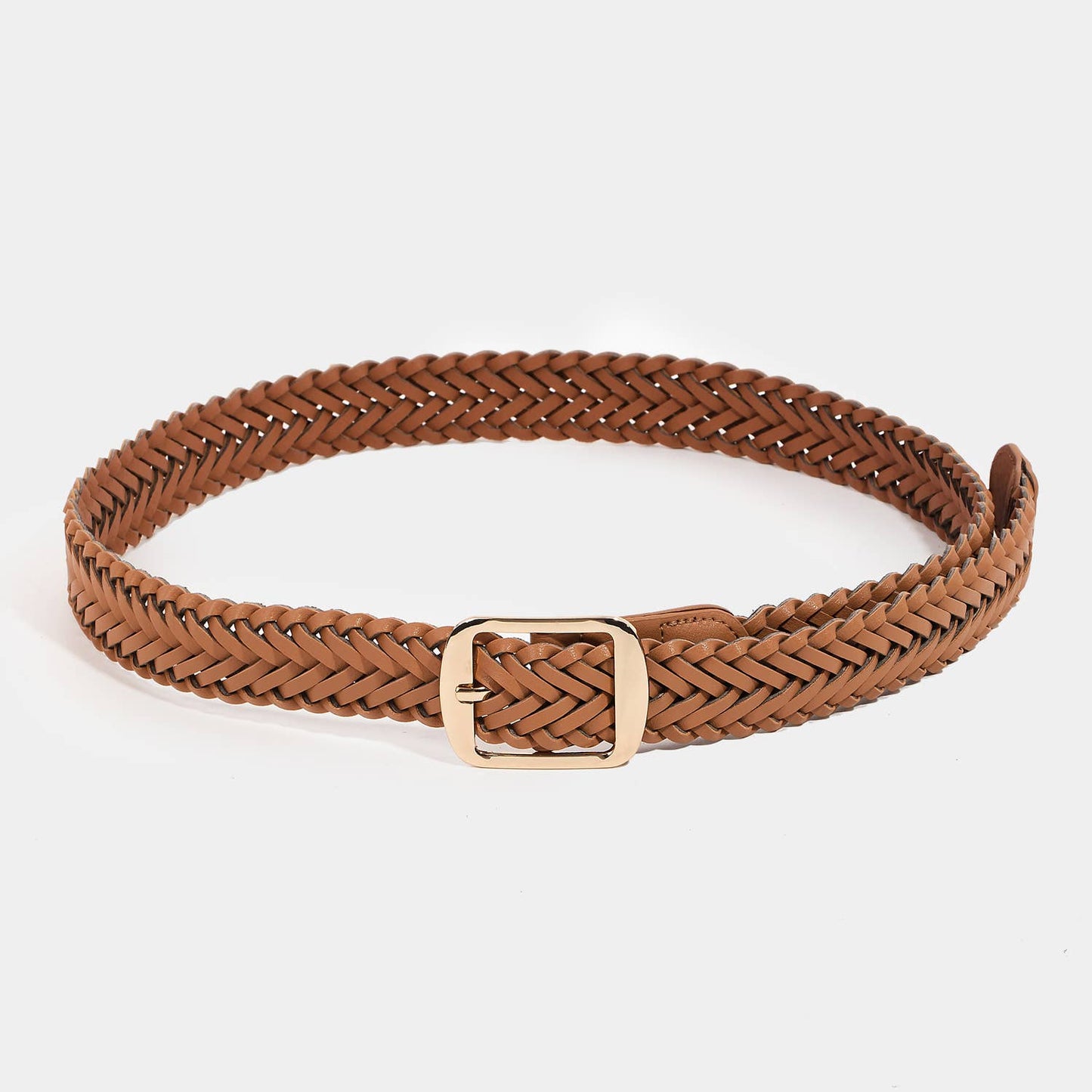 Faux Leather Braided Belt