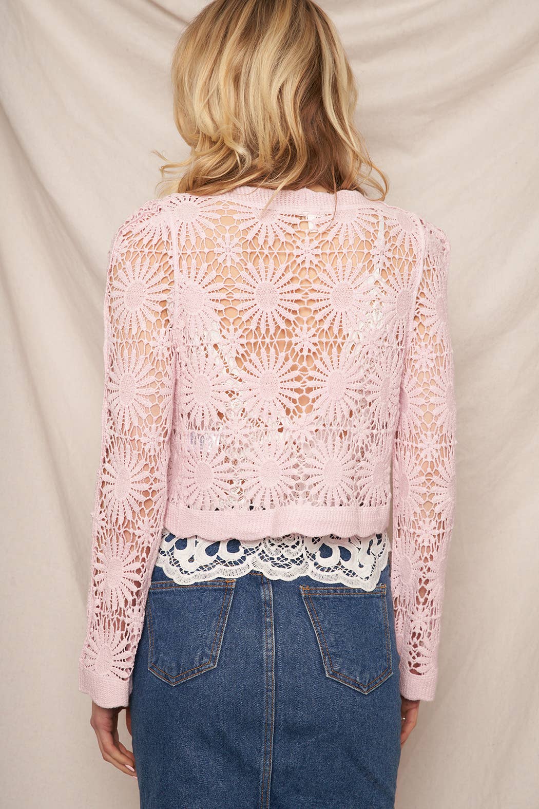 Flower Pattern Crochet Cardigan