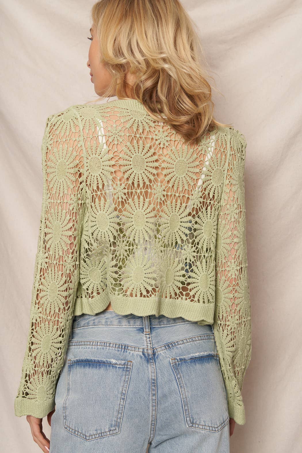 Flower Pattern Crochet Cardigan