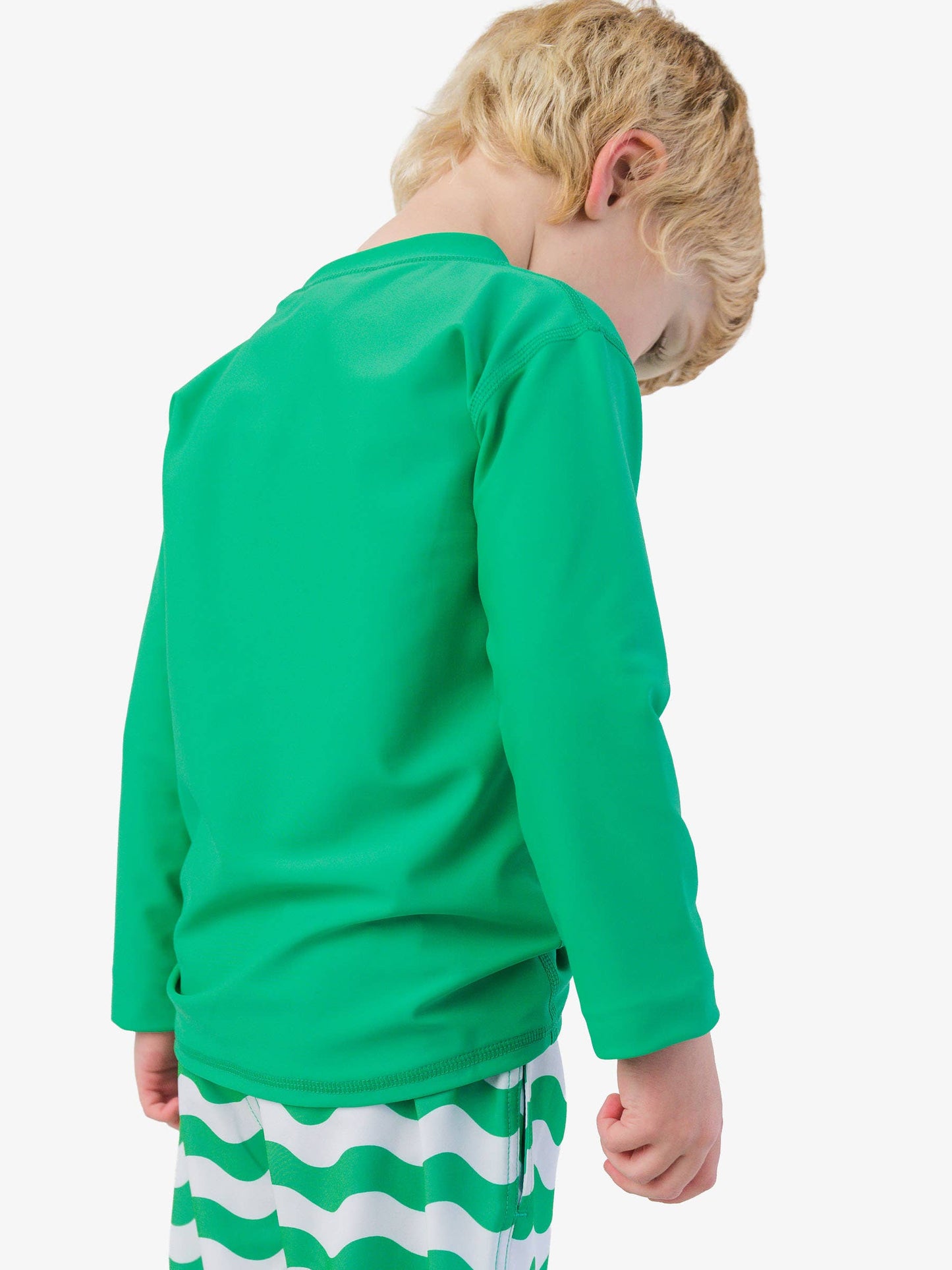 Boys Bright Green Long Sleeve Rash Guard