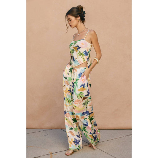 Isla Bonita Dipped Hem Tie Back Top