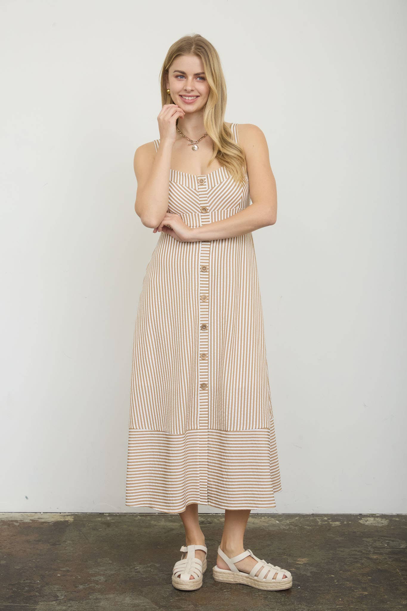 Khaki Stripe Dress