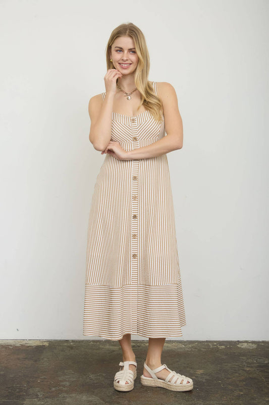Khaki Stripe Dress