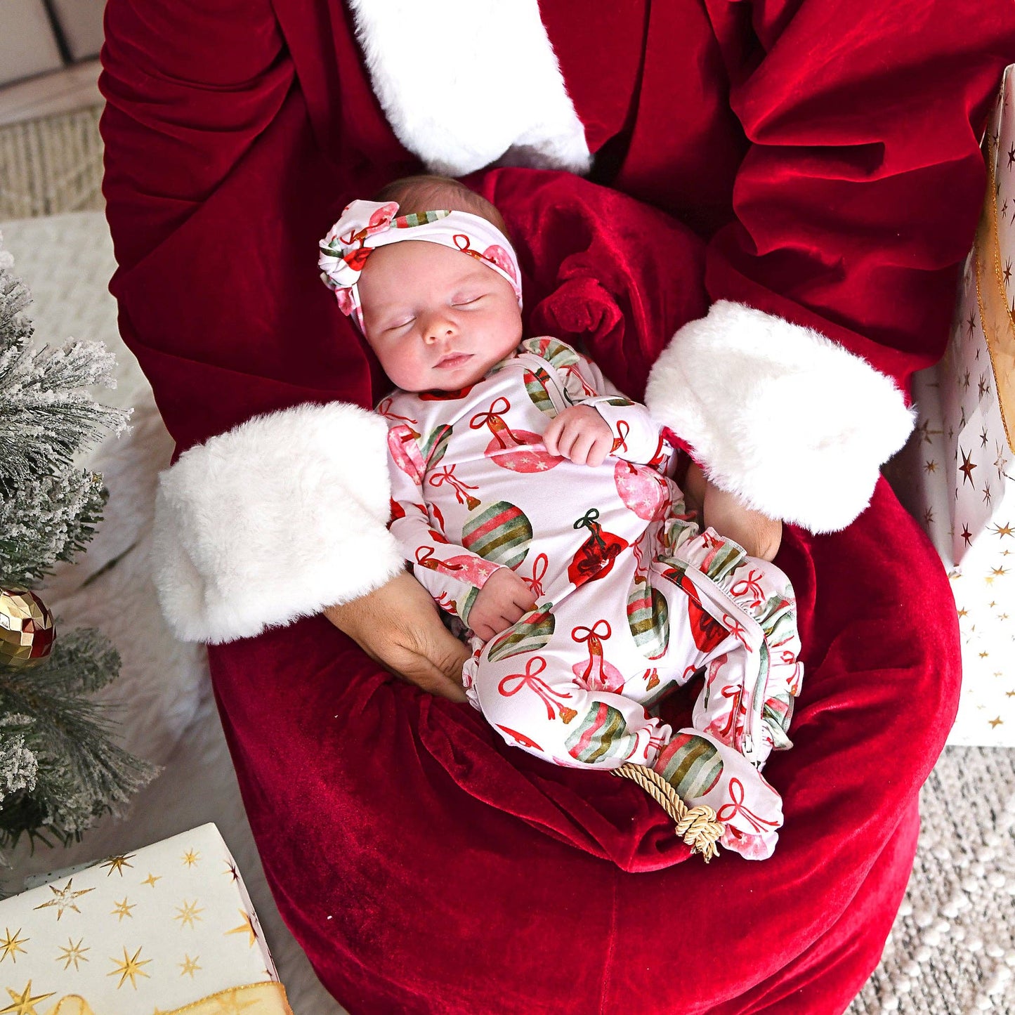 Ornate Ornaments Ruffle Zip