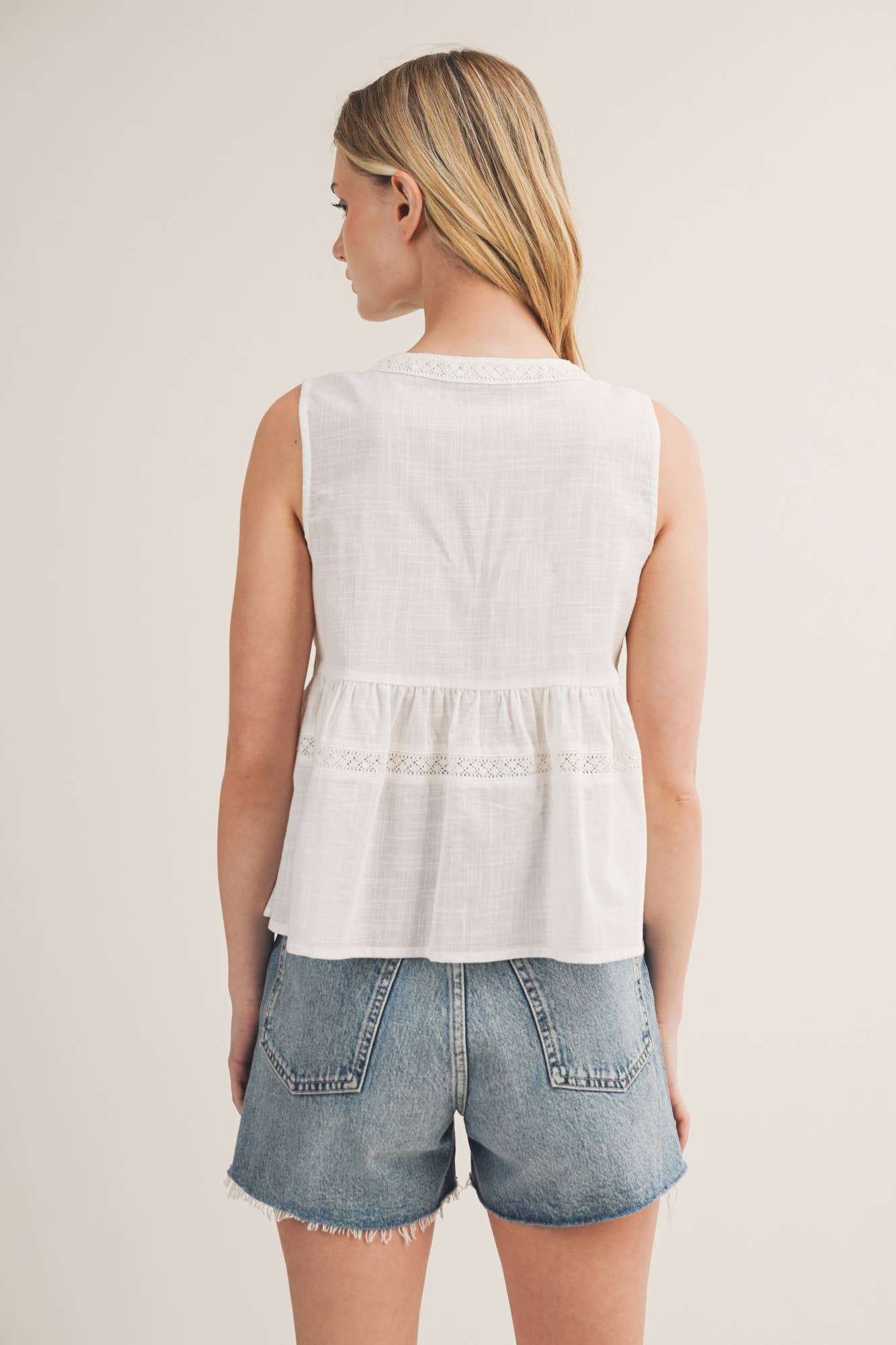 Embroidered Floral Tie-Front Top