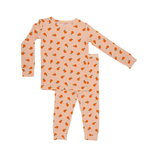 Oranges Ribbed 2-Pc Zip